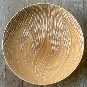 STANGL CORN Maize-Ware 12" Chop Plate Platter Round Golden Pottery Vintage